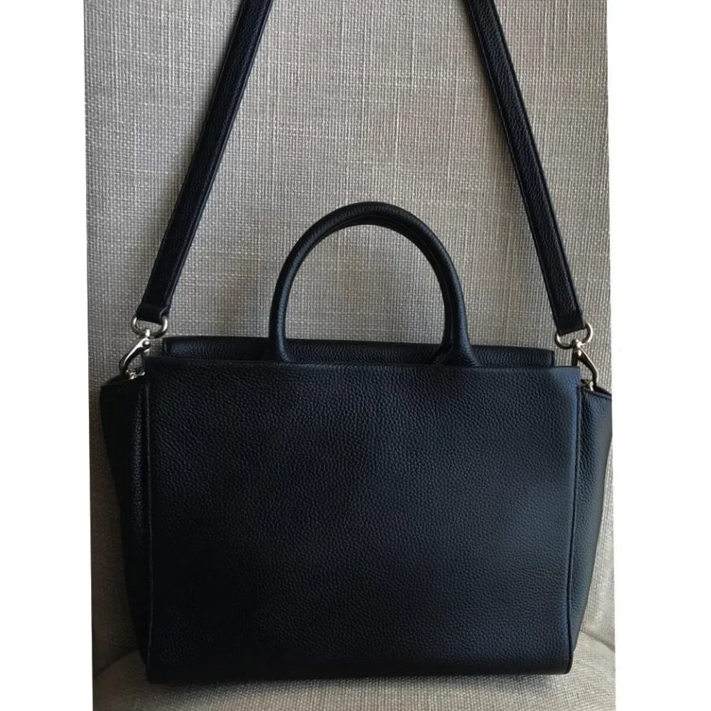 Kate Spade Black Leather Bow Satchel Shoulder Bag